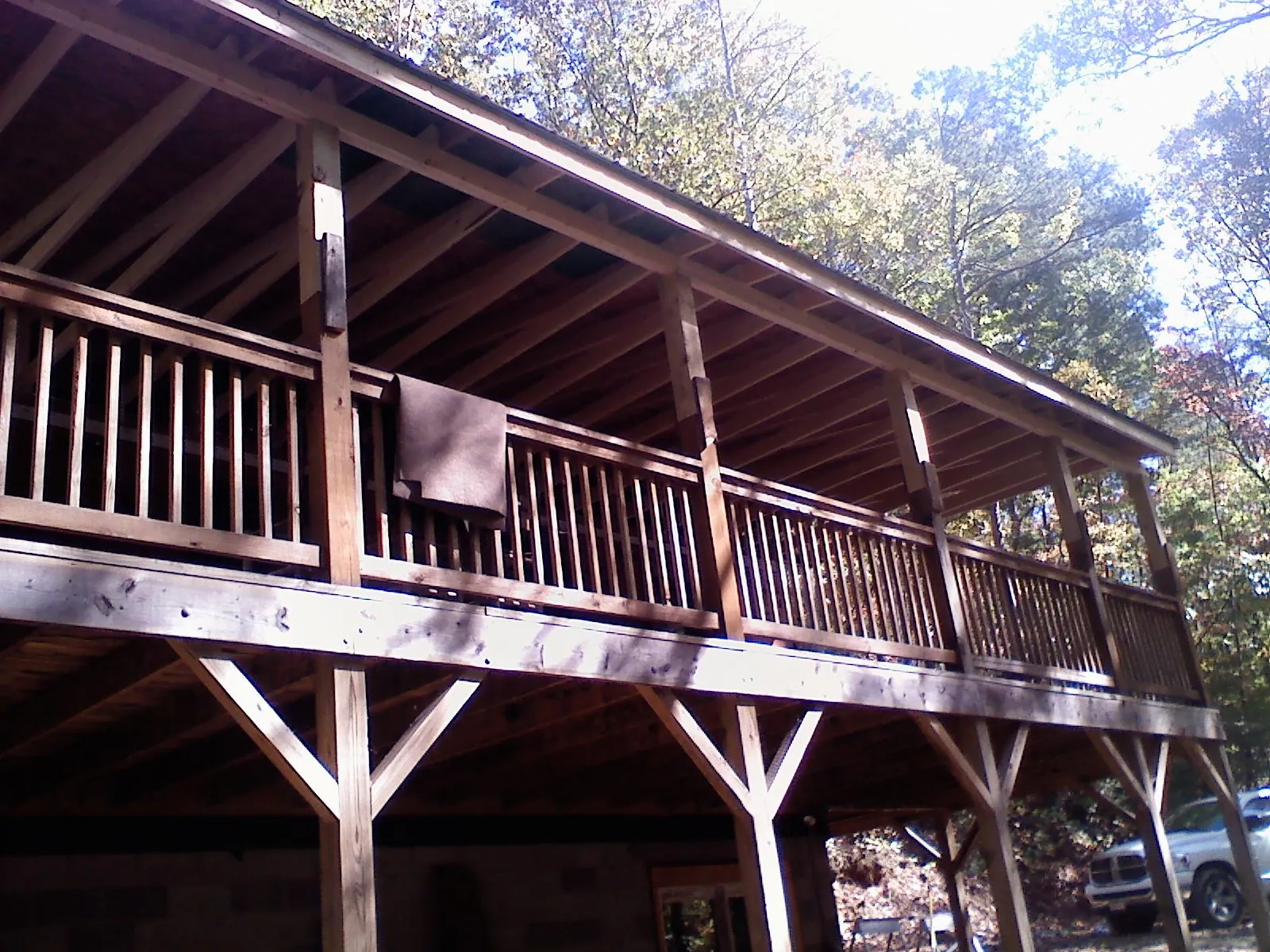 Timber framing under a new elevated porch and deck — Roof Leak Repair in Spottsville by Roofing Brothers